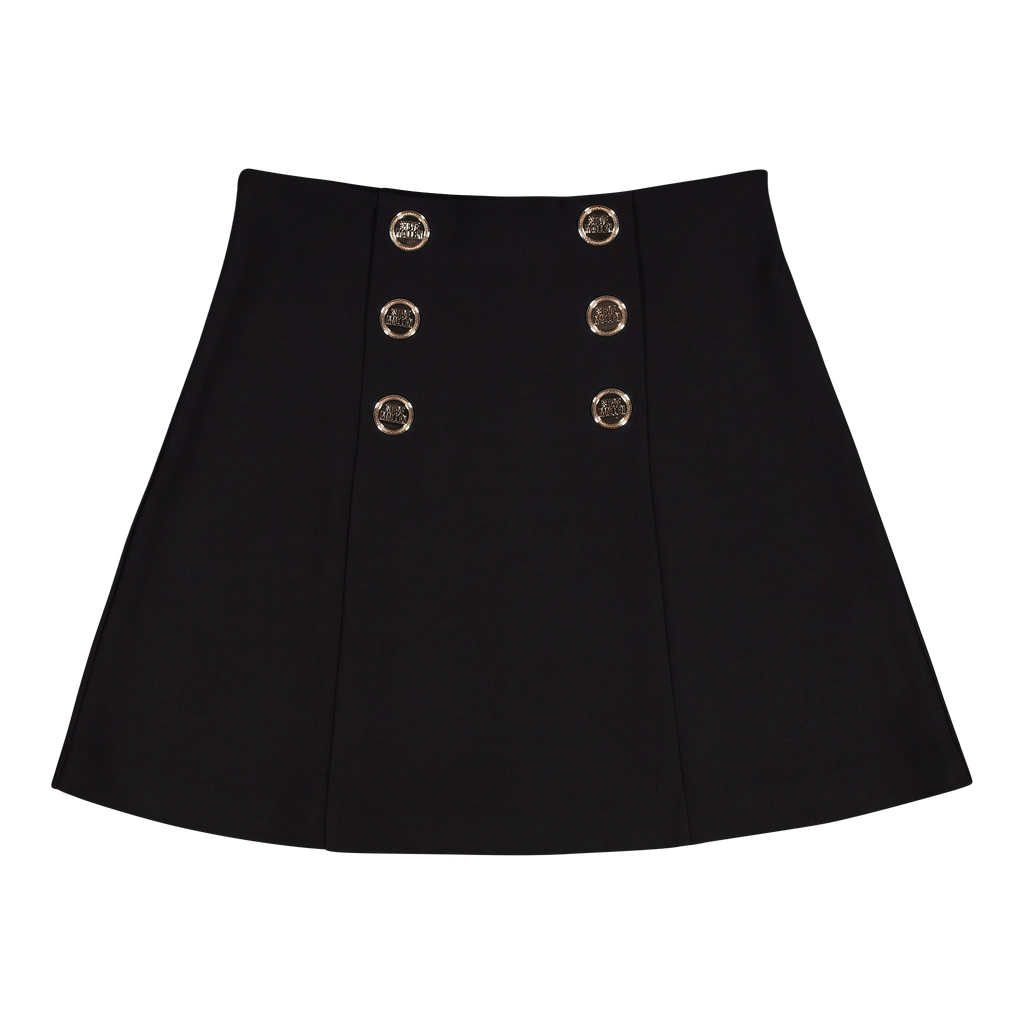 LISA BLACK SHORT SKIRT WITH BUTTONS