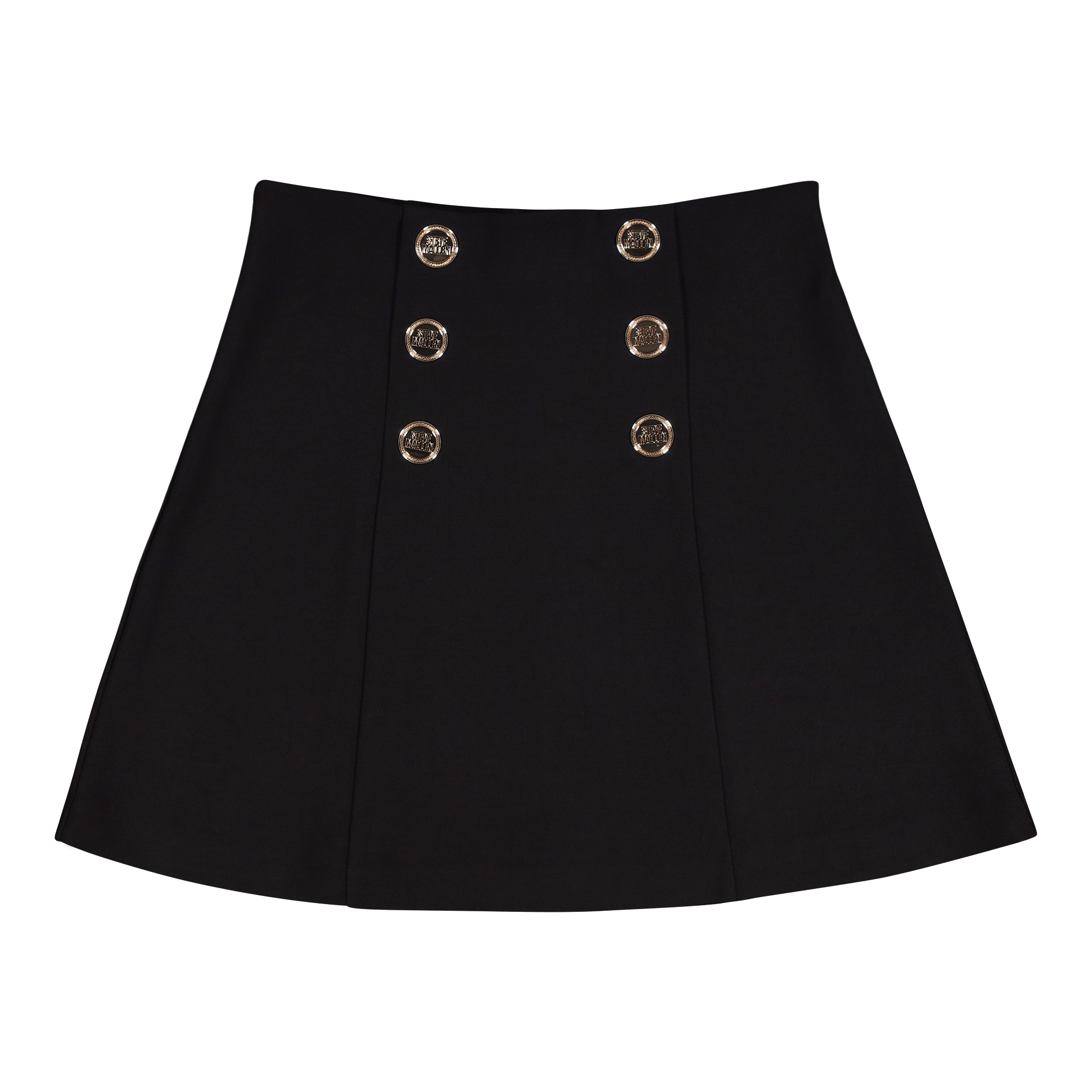 LISA BLACK SHORT SKIRT WITH BUTTONS