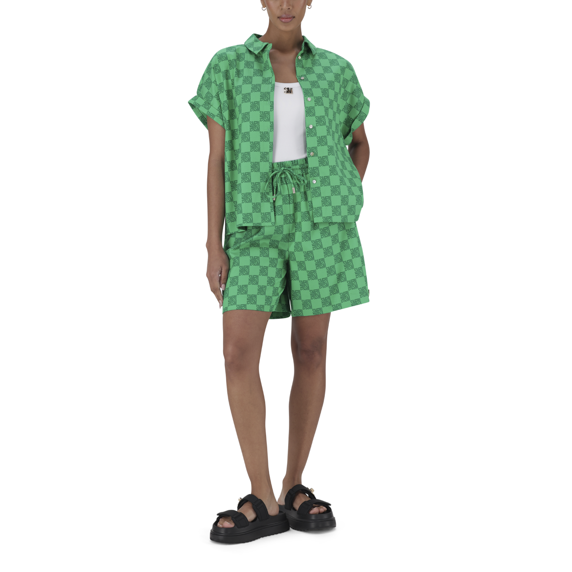 NAVAEH EMERALD ALLOVER PRINTED SHIRT