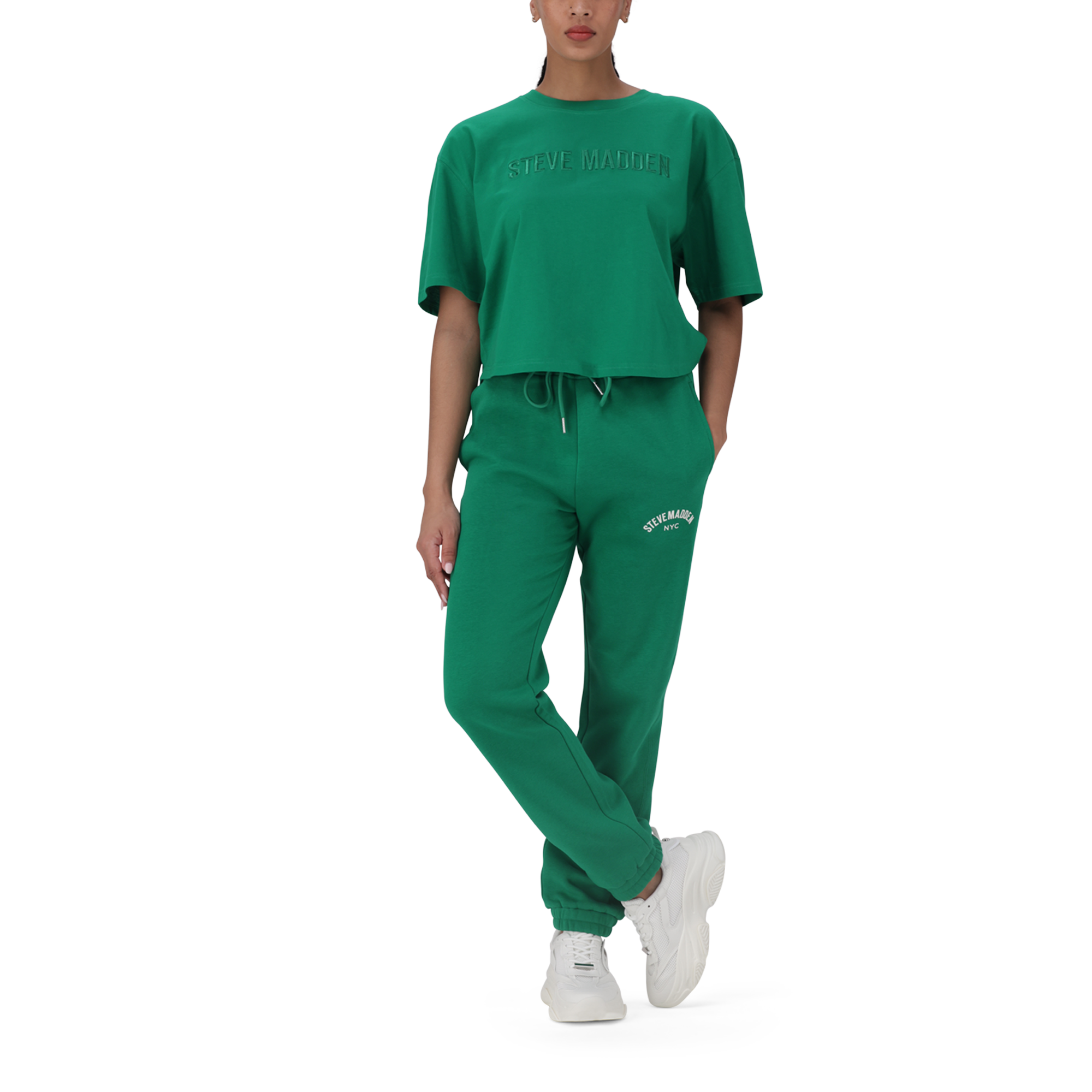 ALESSA EMERALD CROPPED BOXY T-SHIRT