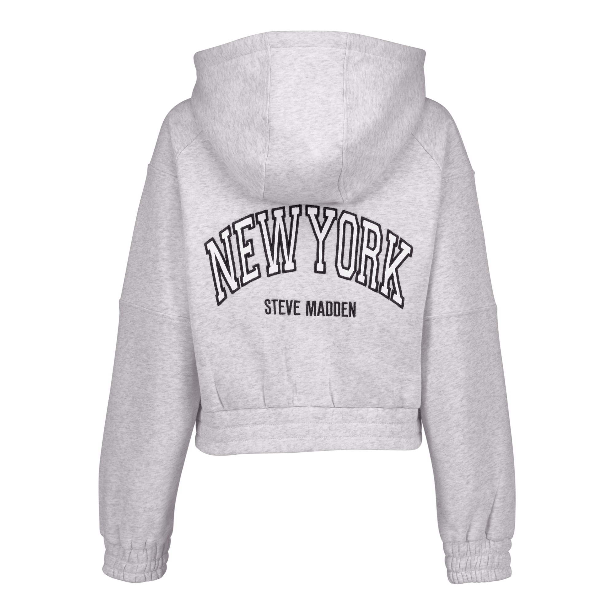 NOLA GREY MELANGE FLEECE HOODED SWEAT