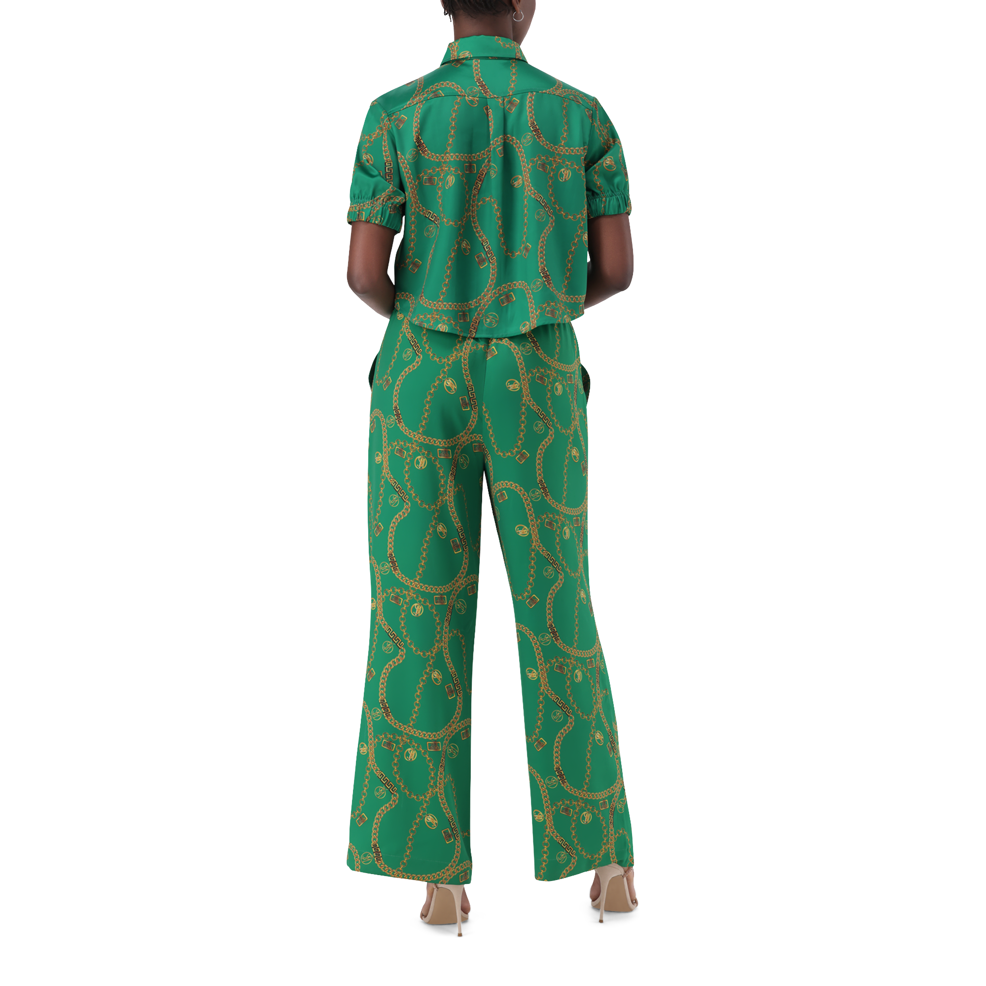 ZURI GREEN CROPPED SHORT SLEEVE SHIRT