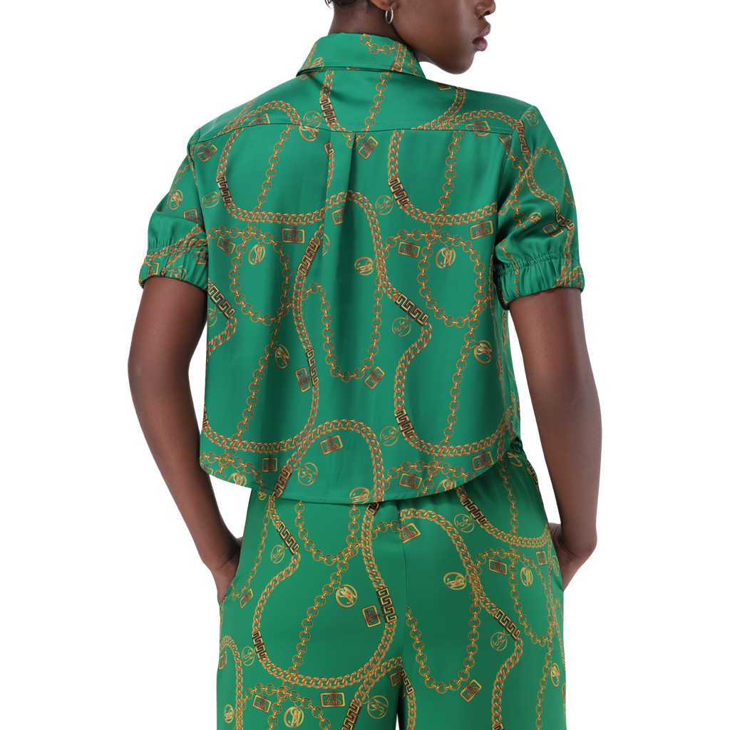 ZURI GREEN CROPPED SHORT SLEEVE SHIRT