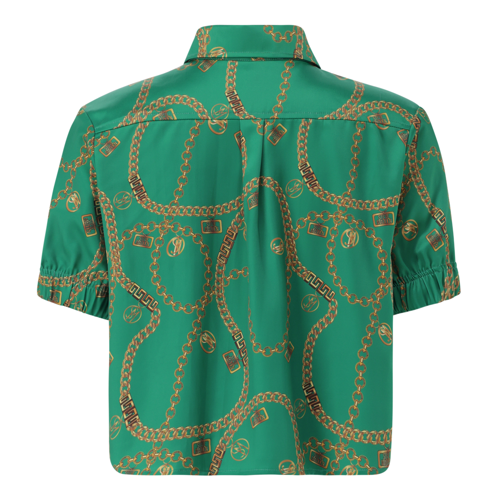ZURI GREEN CROPPED SHORT SLEEVE SHIRT
