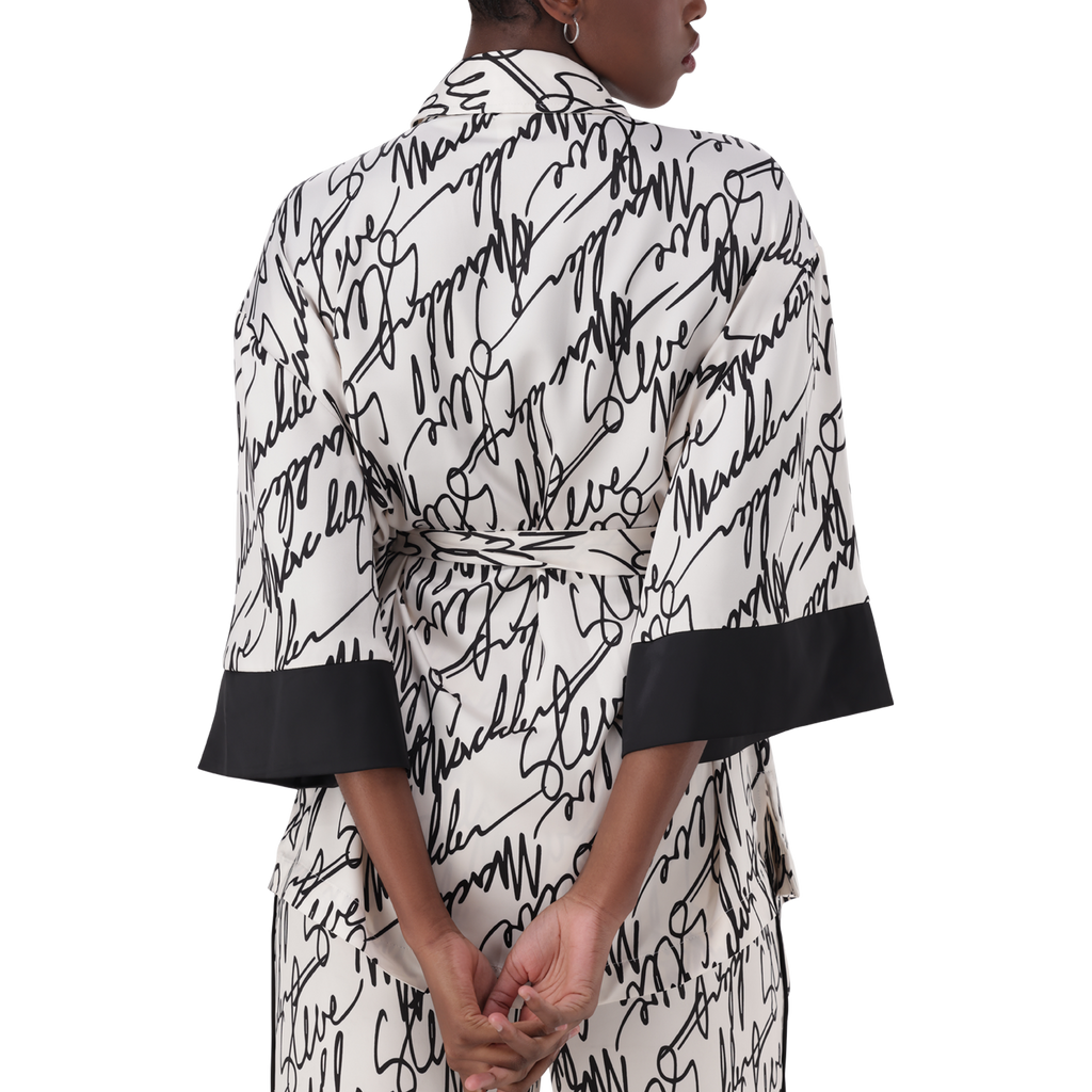 NYLA WHITE KIMONO SHIRT WITH BELT