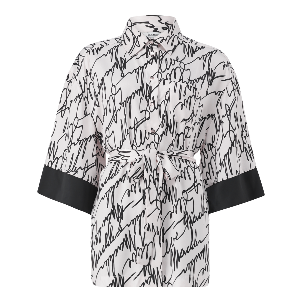 NYLA WHITE KIMONO SHIRT WITH BELT