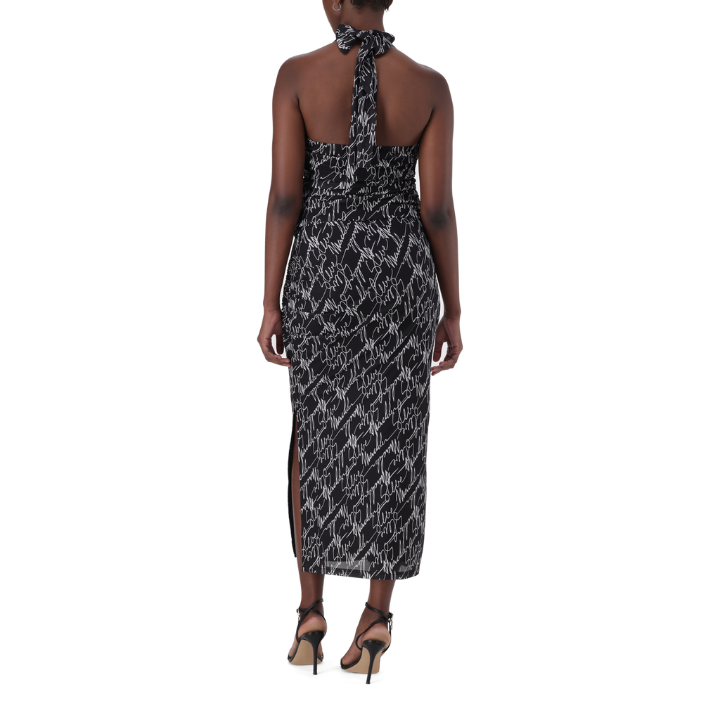 EMILY BLACK MESH HALTER NECK TOP