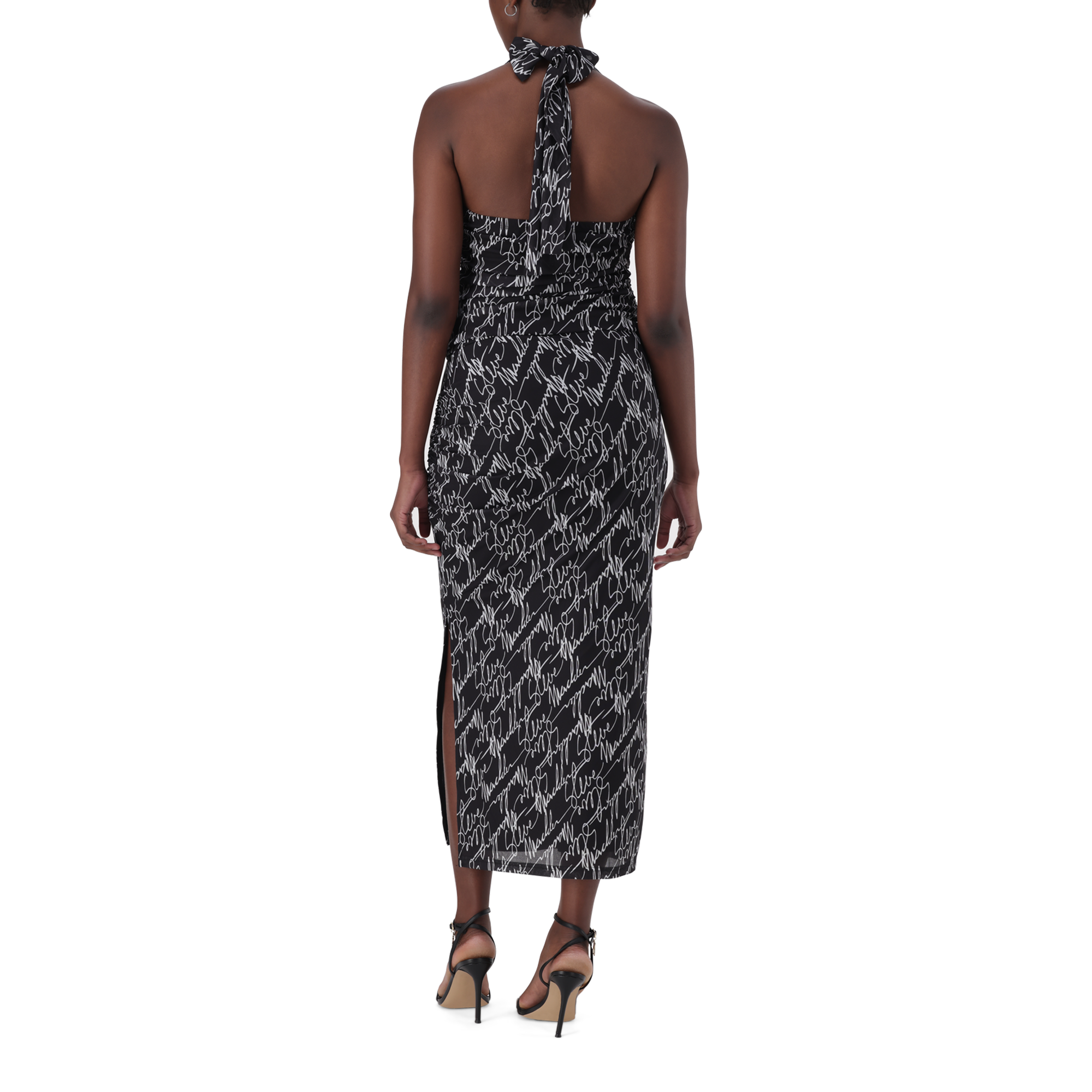 EMILY BLACK MESH HALTER NECK TOP