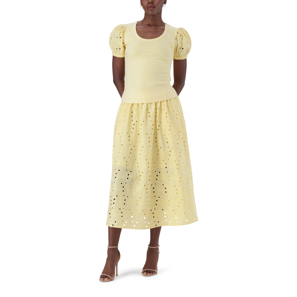 CELINE LEMON PUFF SLEEVE TOP