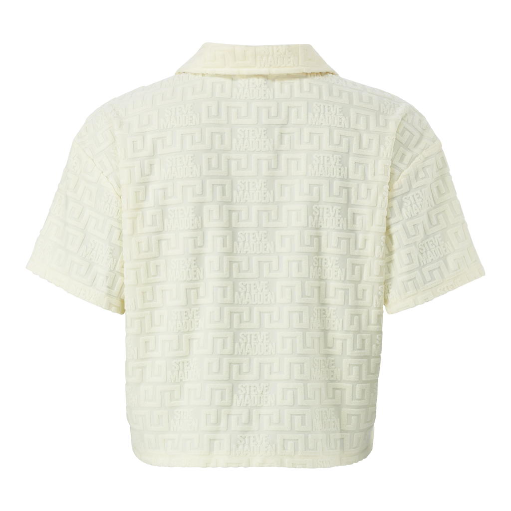 TESSA LEMON EMBOSSED LOGO TOP WITH COLLAR