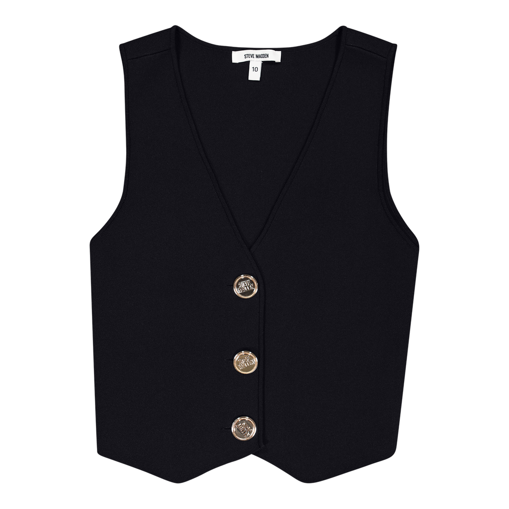 SOFIA BLACK KNIT WAISTCOAT TOP