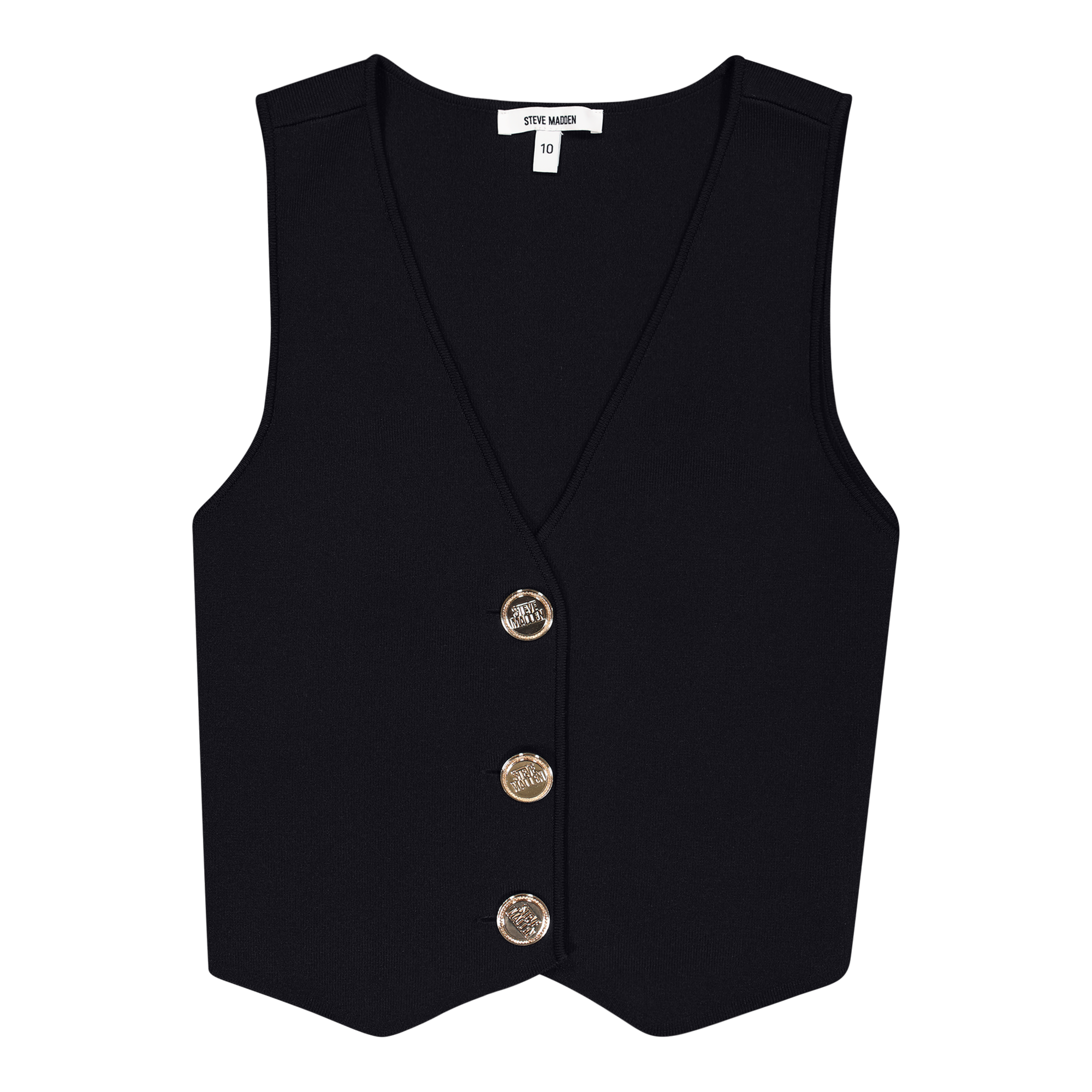 SOFIA BLACK KNIT WAISTCOAT TOP