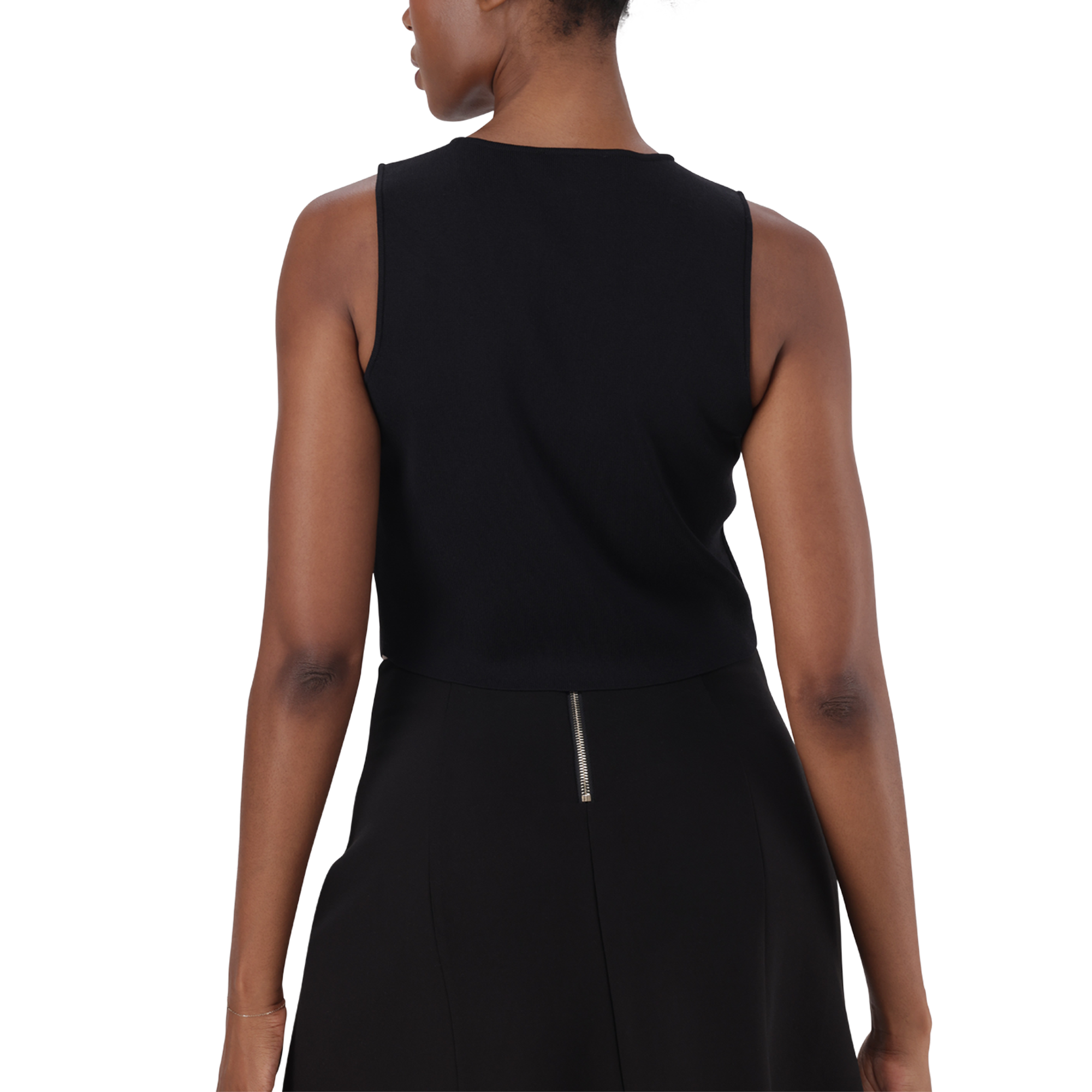 SOFIA BLACK KNIT WAISTCOAT TOP