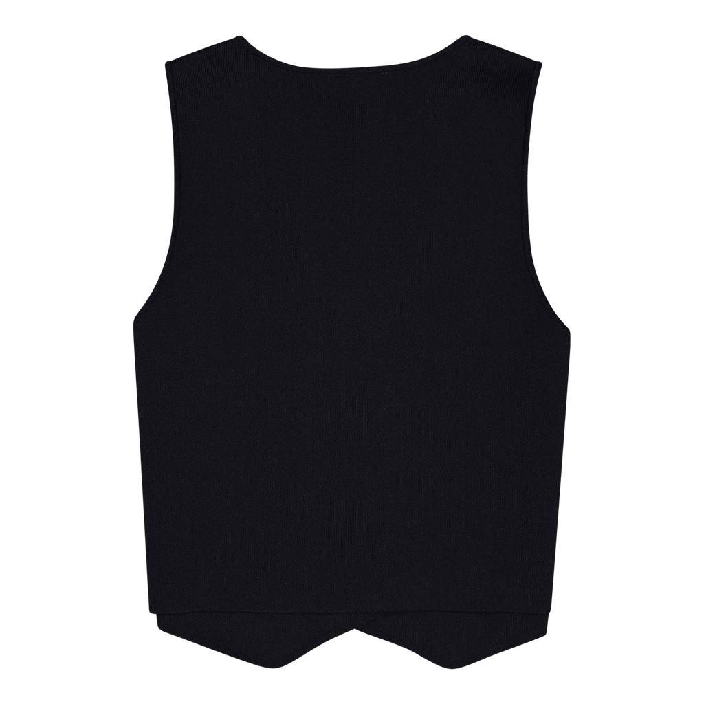 SOFIA BLACK KNIT WAISTCOAT TOP