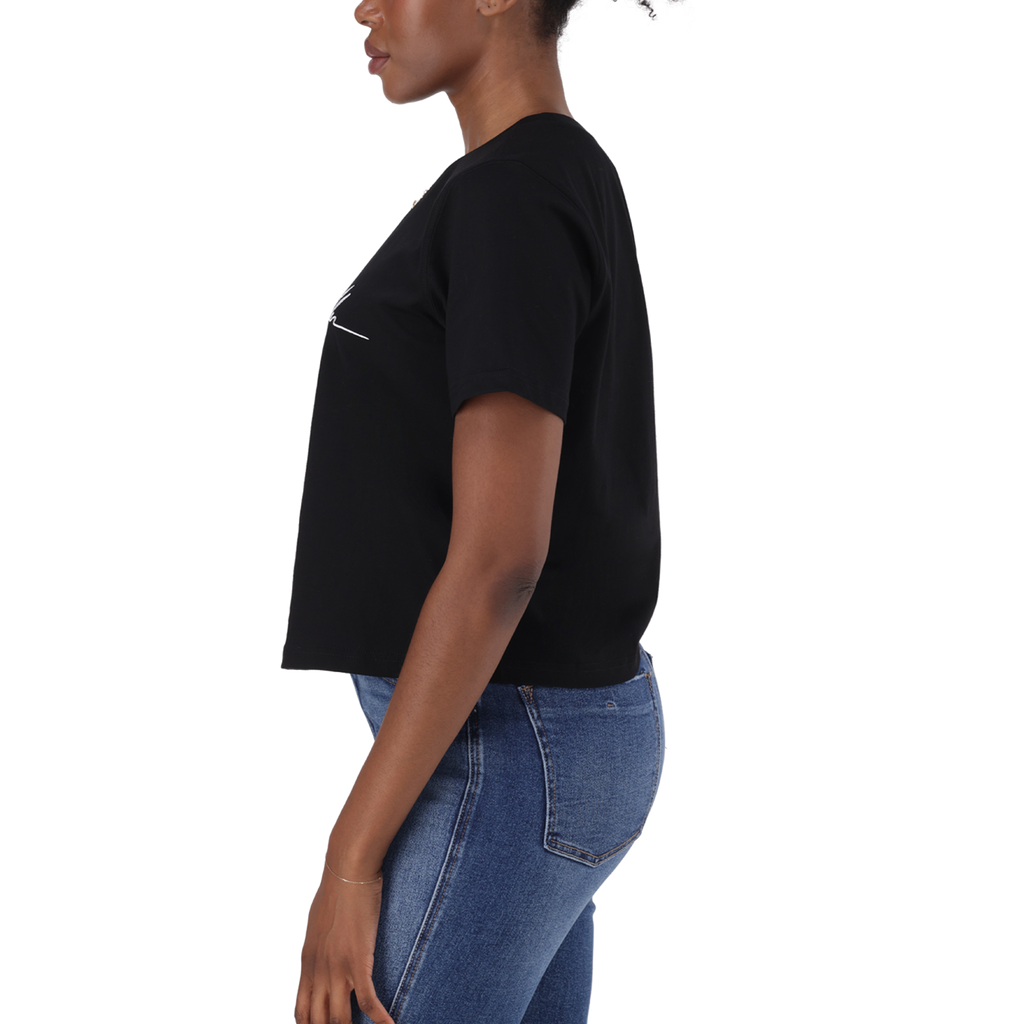 THERESA BLACK REGULAR T-SHIRT WITH CHAIN CHARM