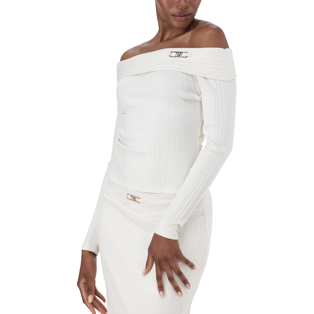 DAISY CREAM OFF THE SHOULDER MODAL TOP