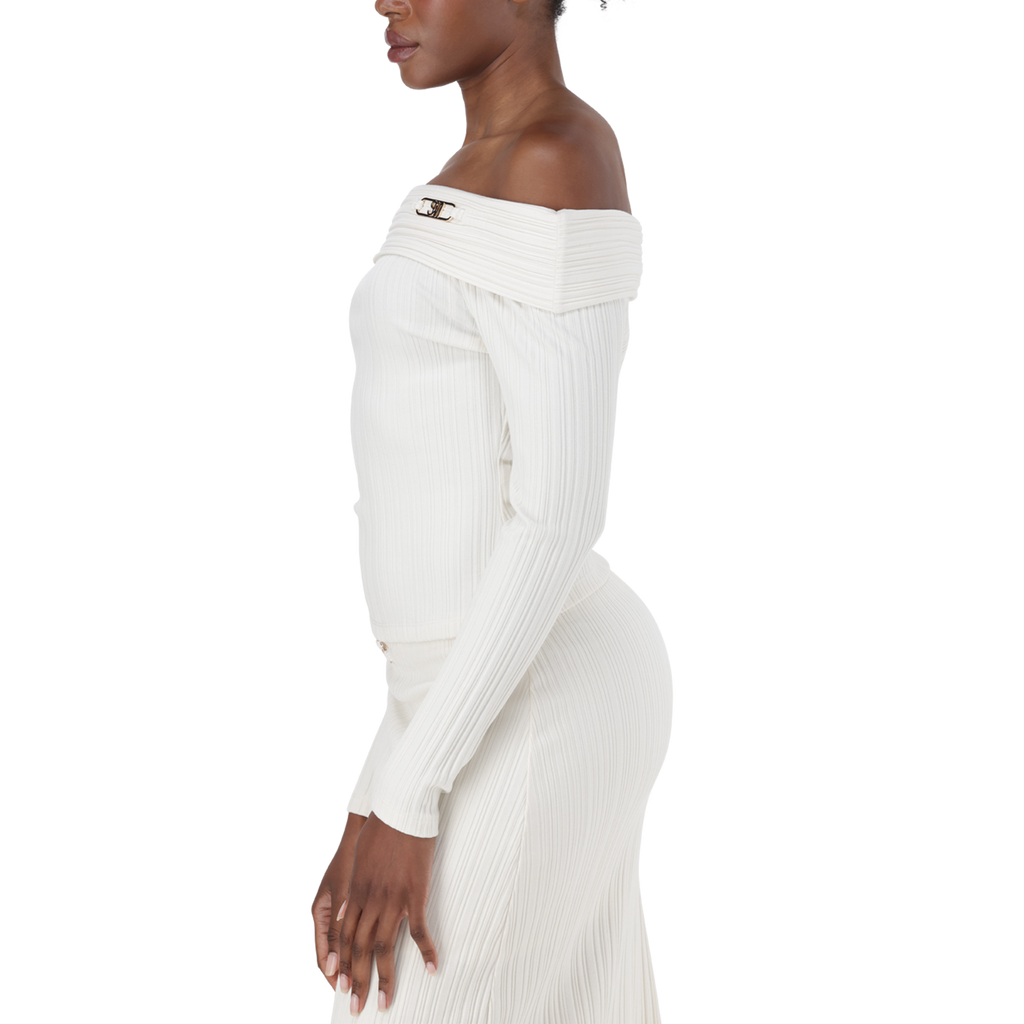 DAISY CREAM OFF THE SHOULDER MODAL TOP