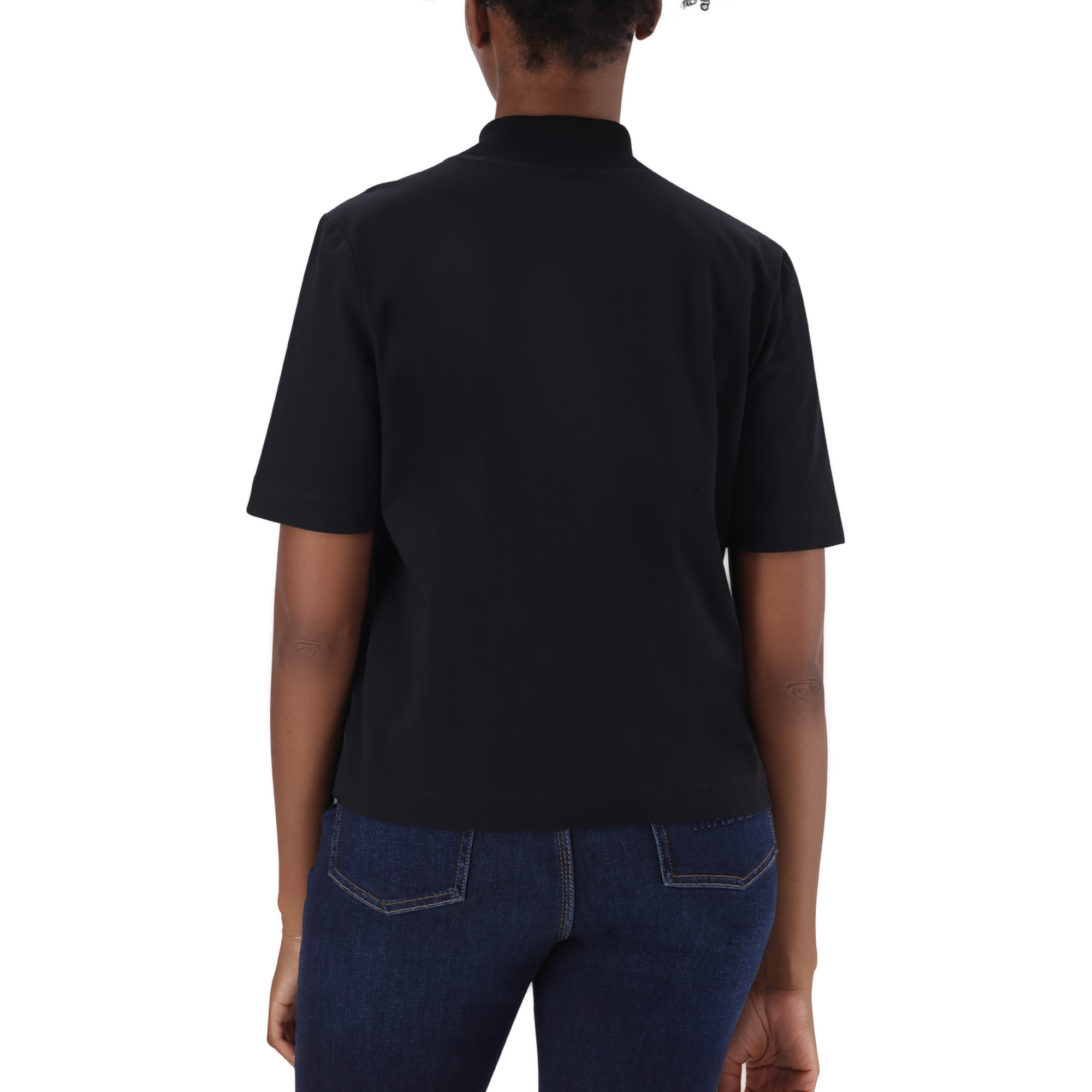 KELLY BLACK HIGH NECK T-SHIRT
