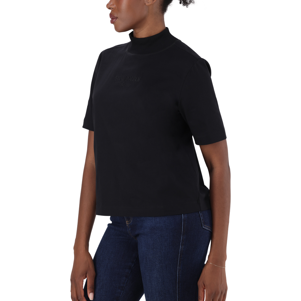 KELLY BLACK HIGH NECK T-SHIRT