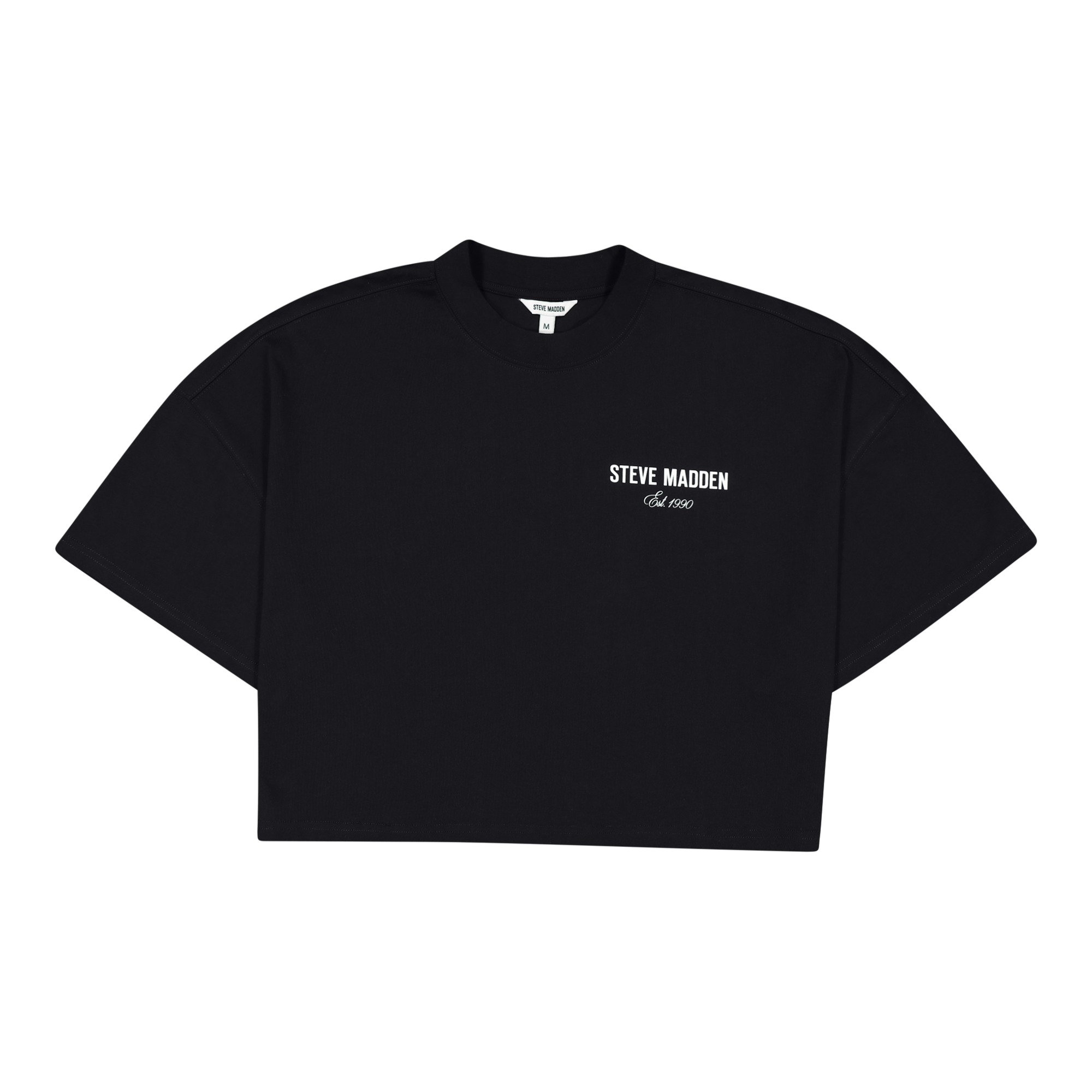 AMARA BLACK CROPPED BOXY T-SHIRT
