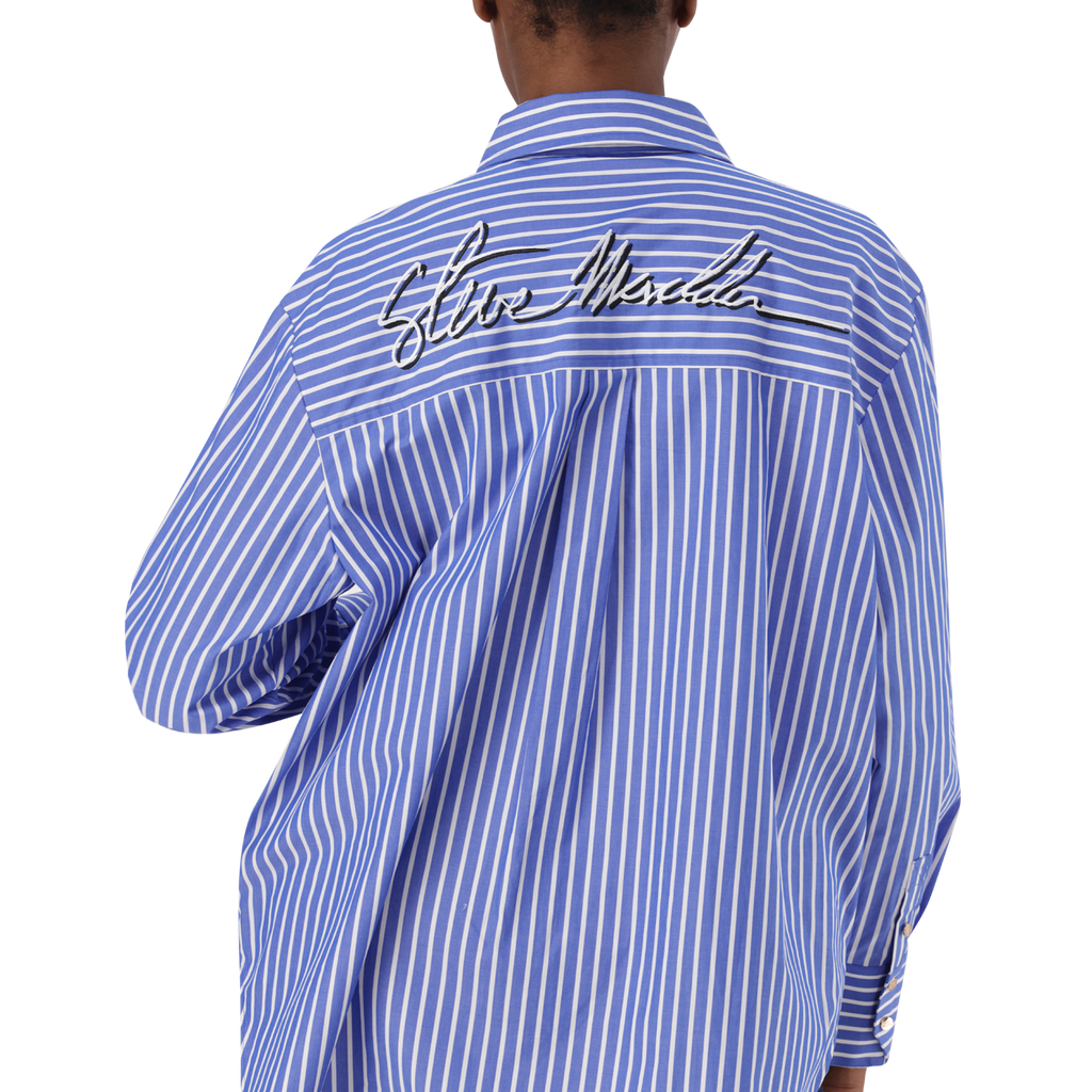 LYLA DARK BLUE OVERSIZED STRIPED SHIRT