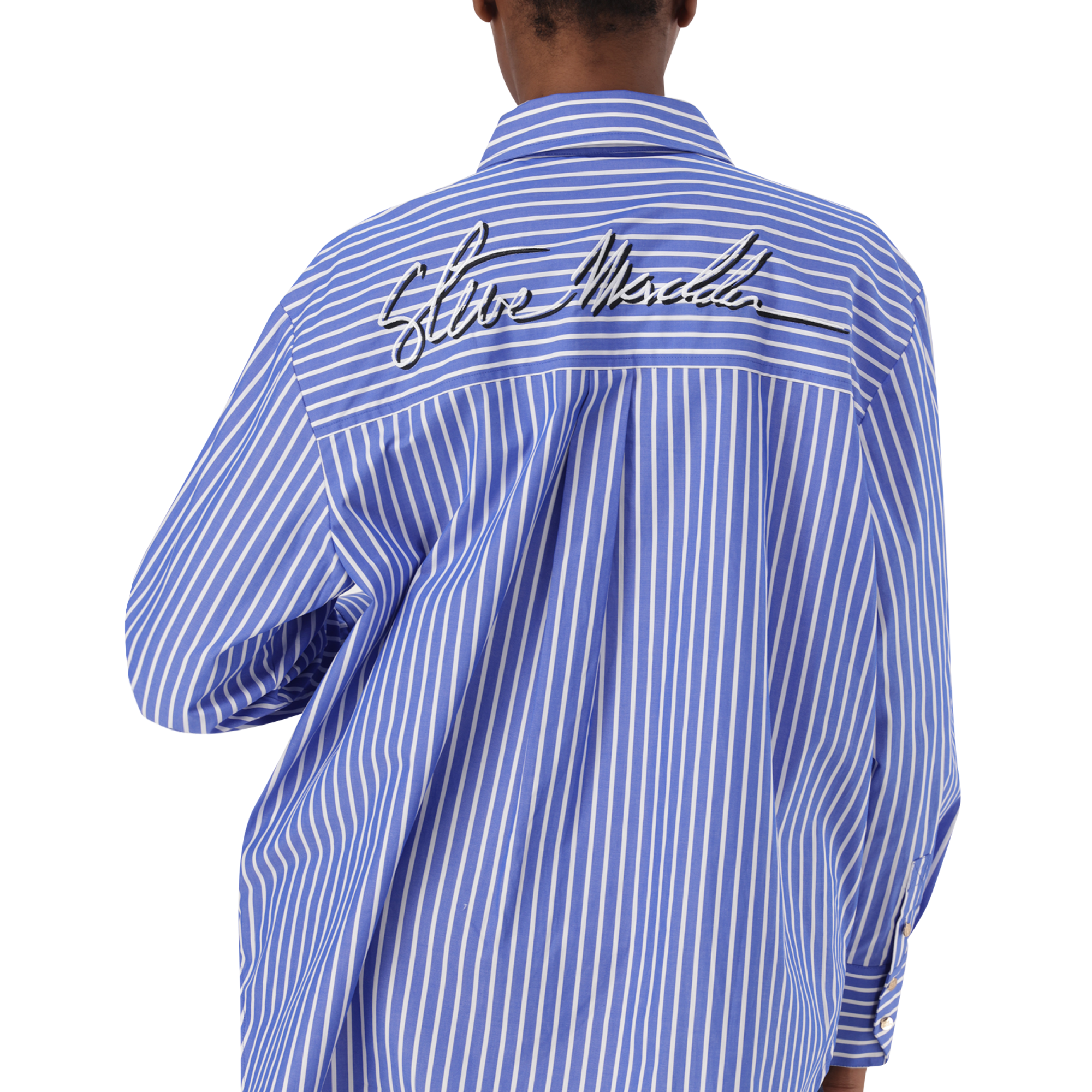 LYLA DARK BLUE OVERSIZED STRIPED SHIRT
