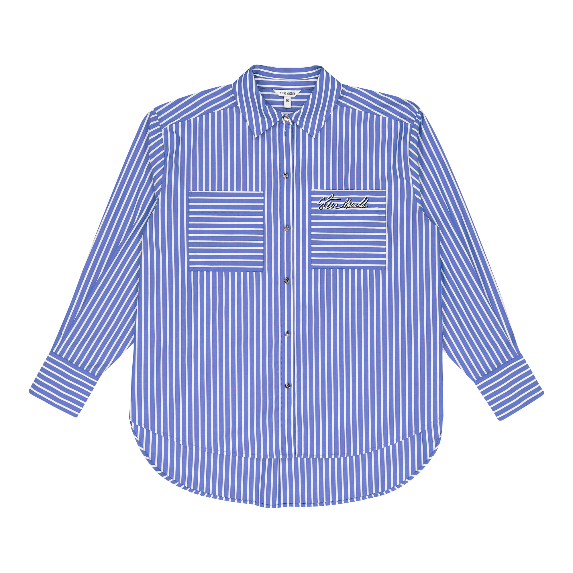 LYLA DARK BLUE OVERSIZED STRIPED SHIRT