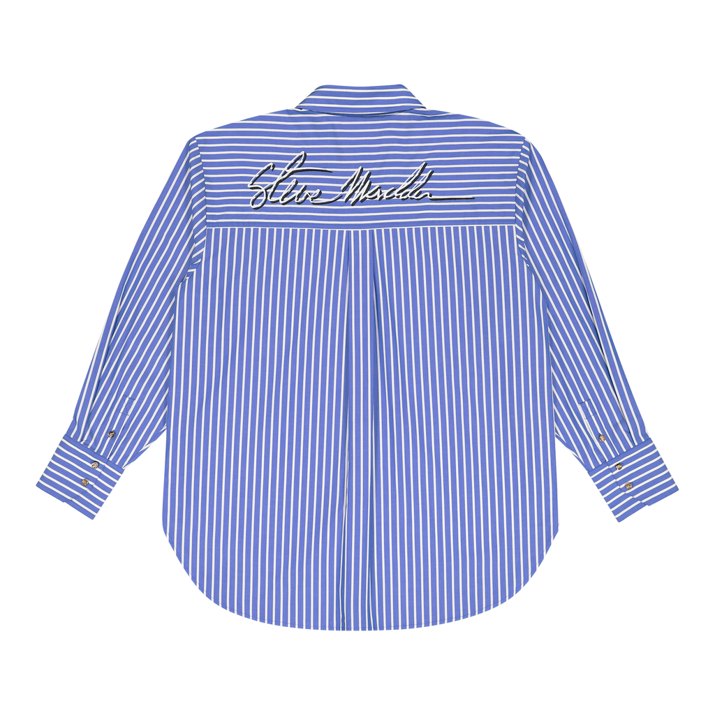 LYLA DARK BLUE OVERSIZED STRIPED SHIRT