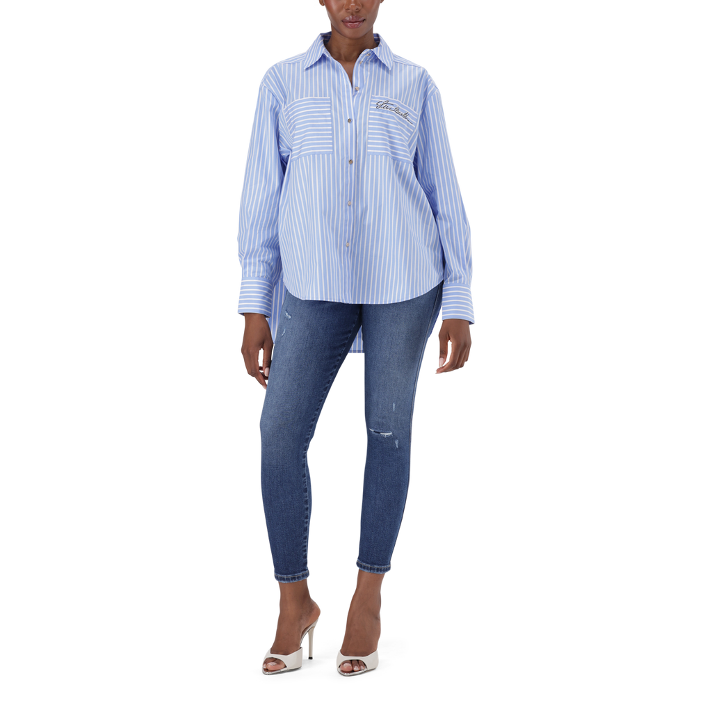 LYLA LIGHT BLUE OVERSIZED STRIPED SHIRT