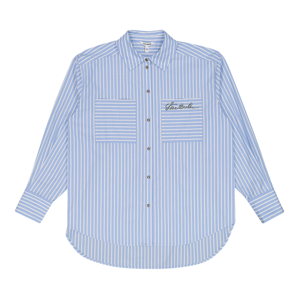 LYLA LIGHT BLUE OVERSIZED STRIPED SHIRT