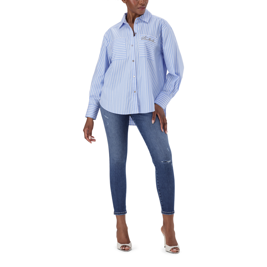 LYLA LIGHT BLUE OVERSIZED STRIPED SHIRT