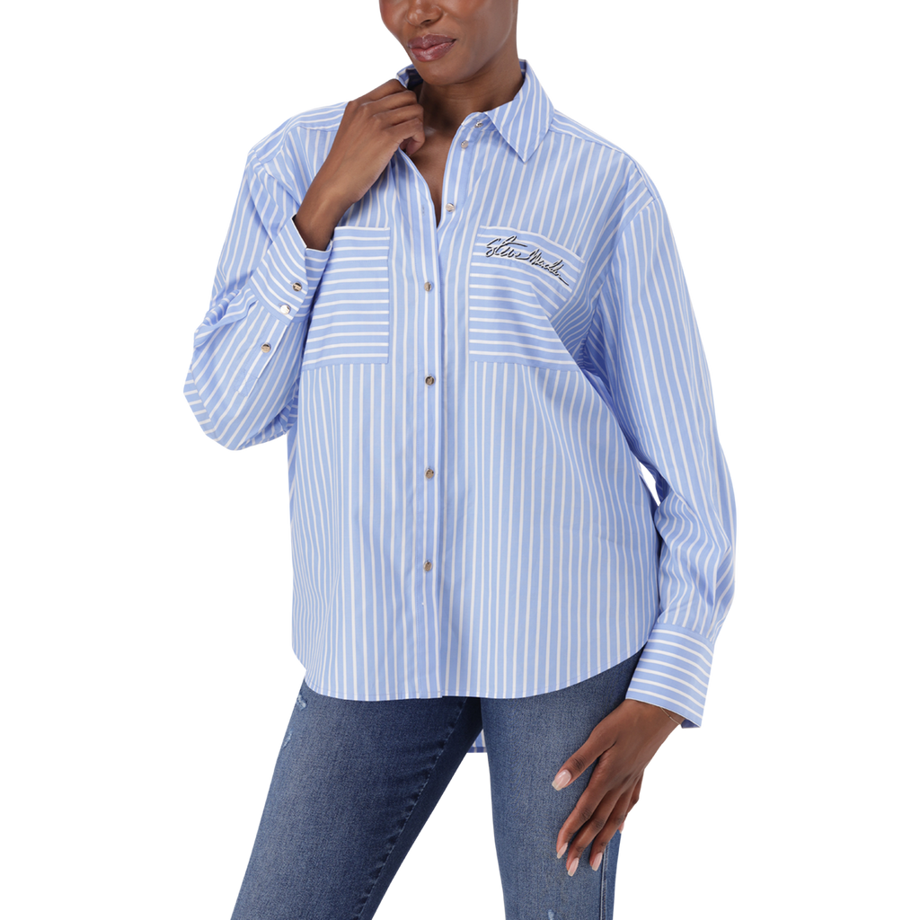 LYLA LIGHT BLUE OVERSIZED STRIPED SHIRT