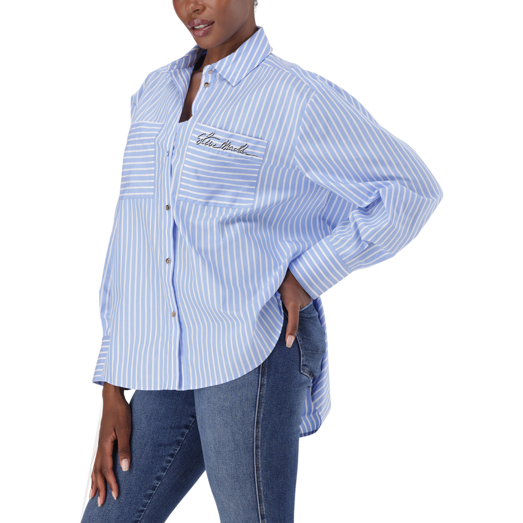 LYLA LIGHT BLUE OVERSIZED STRIPED SHIRT