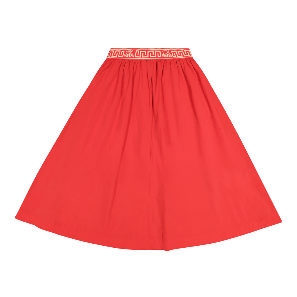 ALESSIA RED MIDI FLARE SKIRT