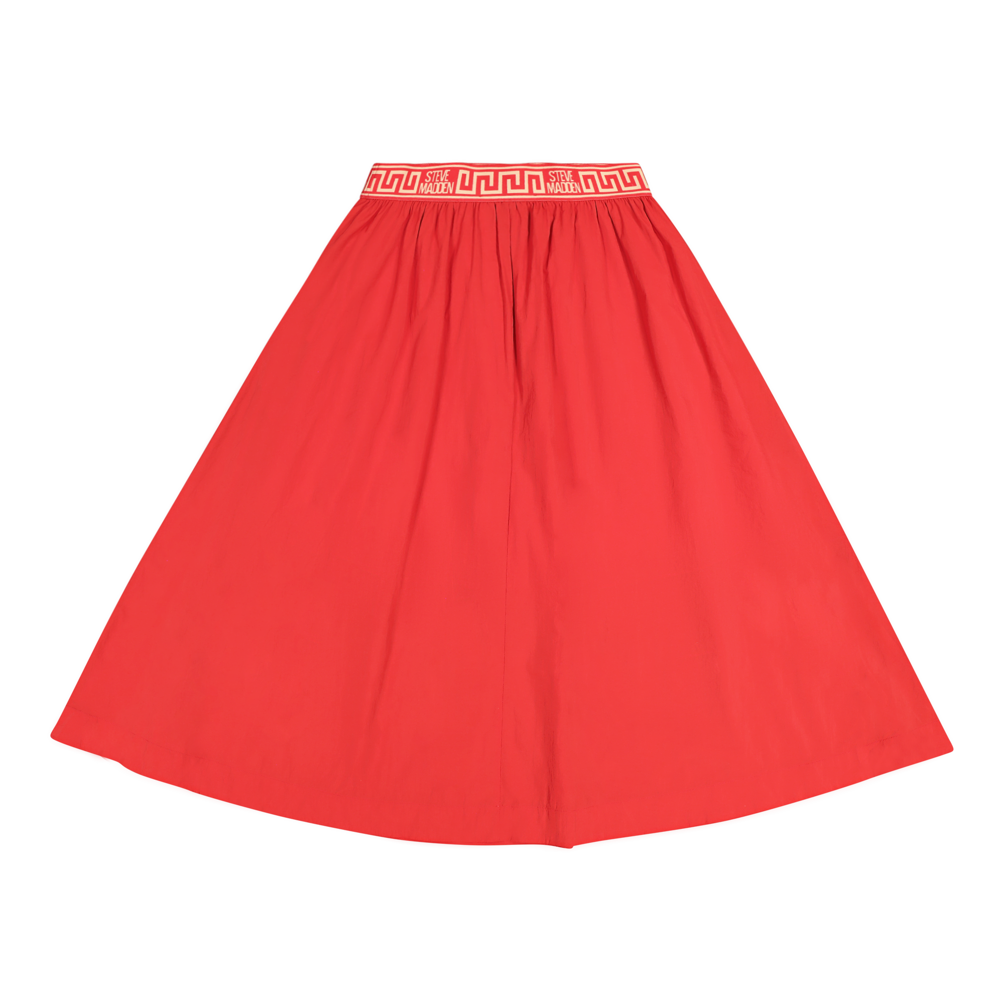 ALESSIA RED MIDI FLARE SKIRT